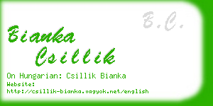 bianka csillik business card